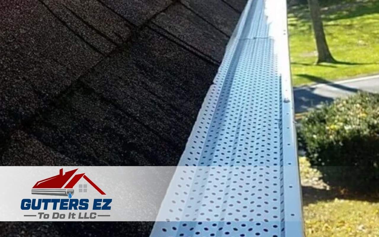 Water damage on roof from broken gutters - new gutter installed