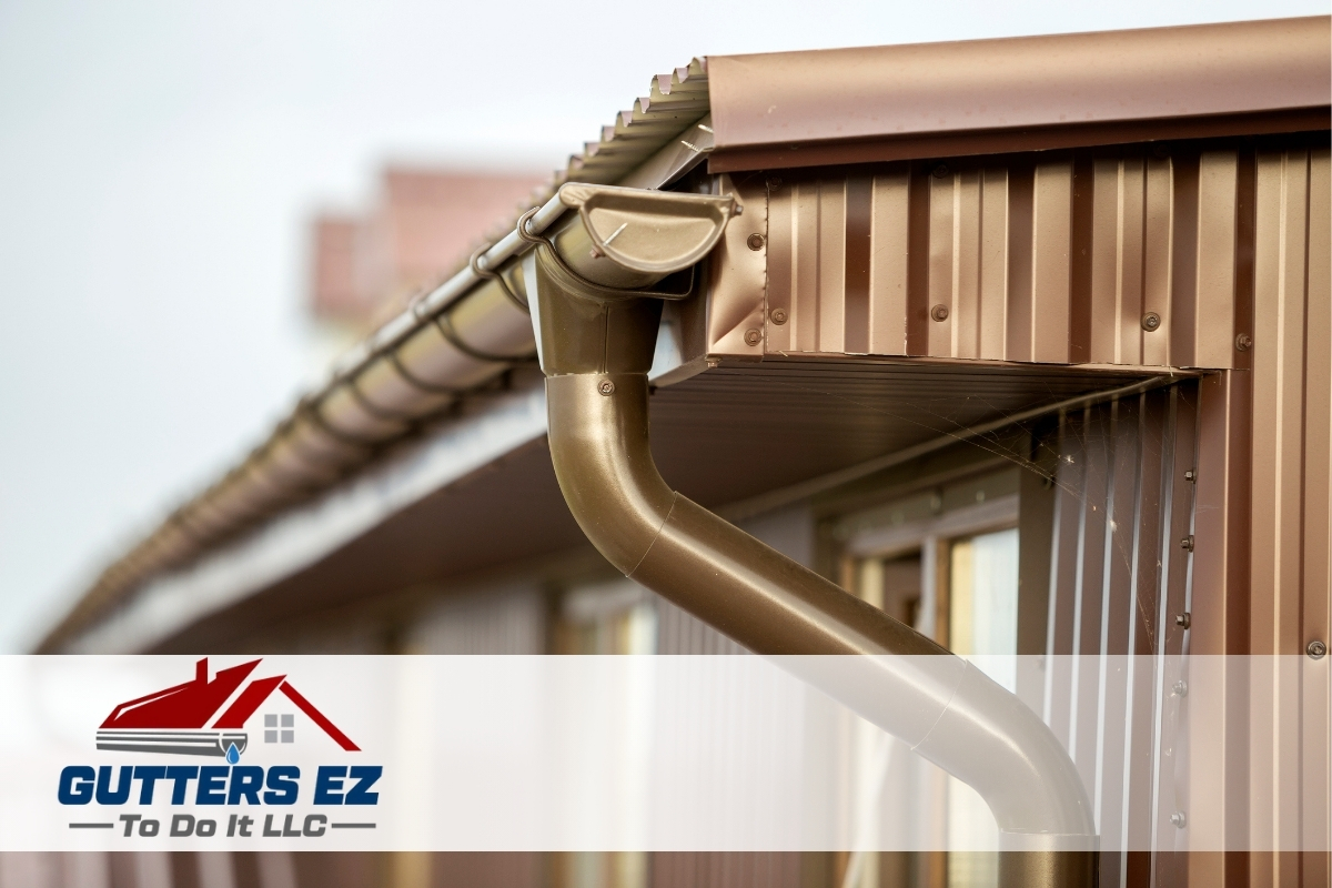 Copper gutter guards protecting a modern home exterior