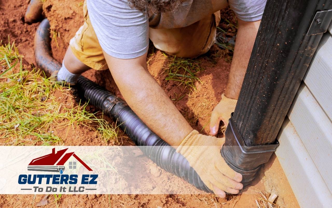 Downspout Replacement Signs with corrosion and rust on metal downspouts