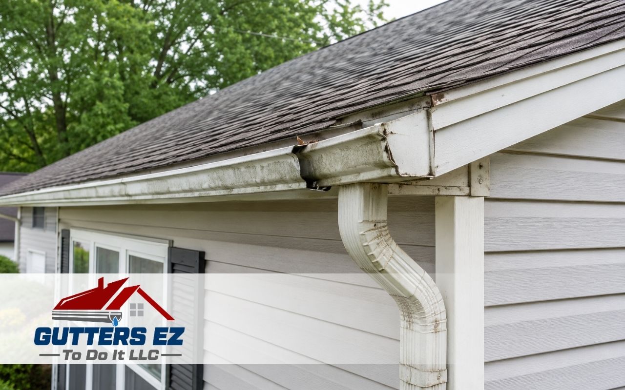 Home gutter showing summer repair signs in Pennsylvania