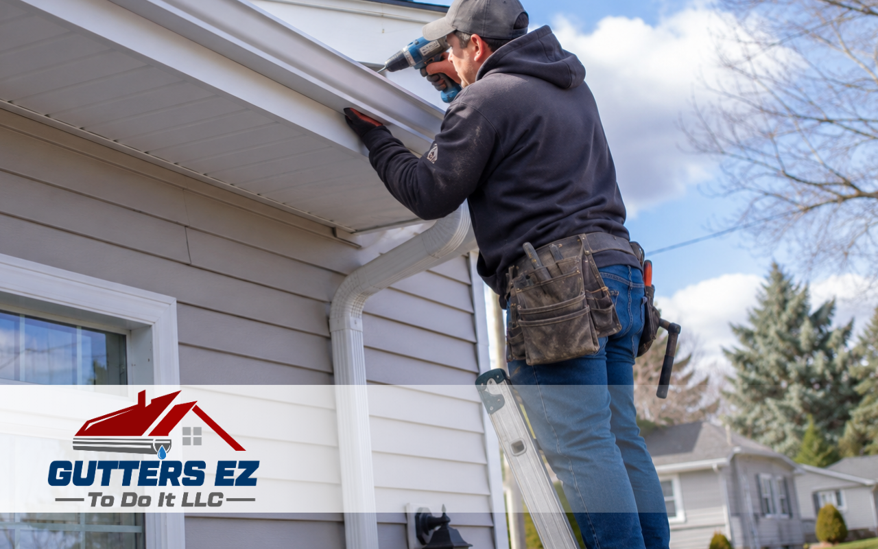 Gutter installation in Telford, PA on a residential home